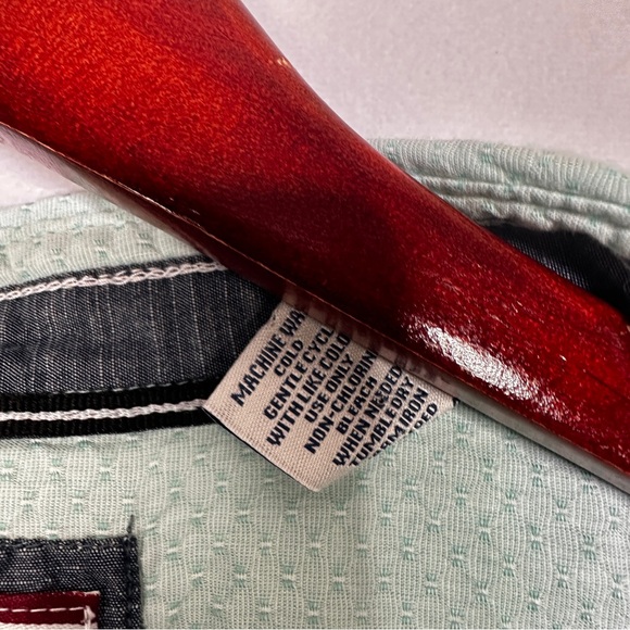 Thread & Cloth Button Up Textured Short Sleeve Collared Lightweight Blue XL - Picture 8 of 11